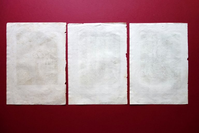 Tre Incisioni Originali Francesco Valesio Bologna Eremiti Ilario Anub Paolo …