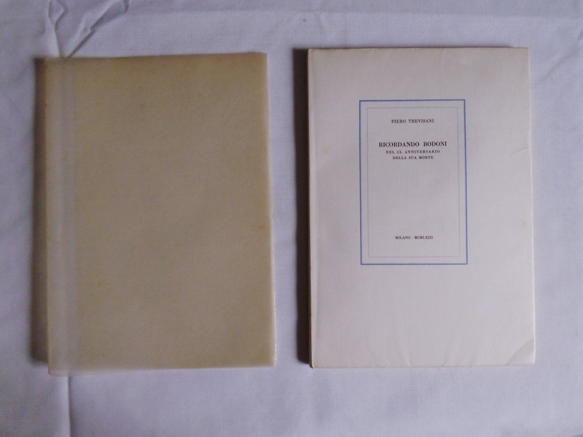Trevisani Piero Ricordando Bodoni Tipografia Allegretti 1963