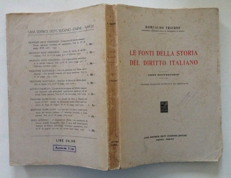 TRIFONE R LE FONTI DELLA STORIA DEL DIRITTO ITALIANO CORSO …