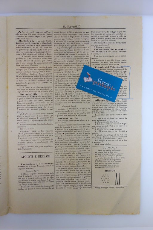 Trionfo del Velocipede Il Naviglio Periodico Modena 25/9/1887 Completo | Immagine Gallery 2