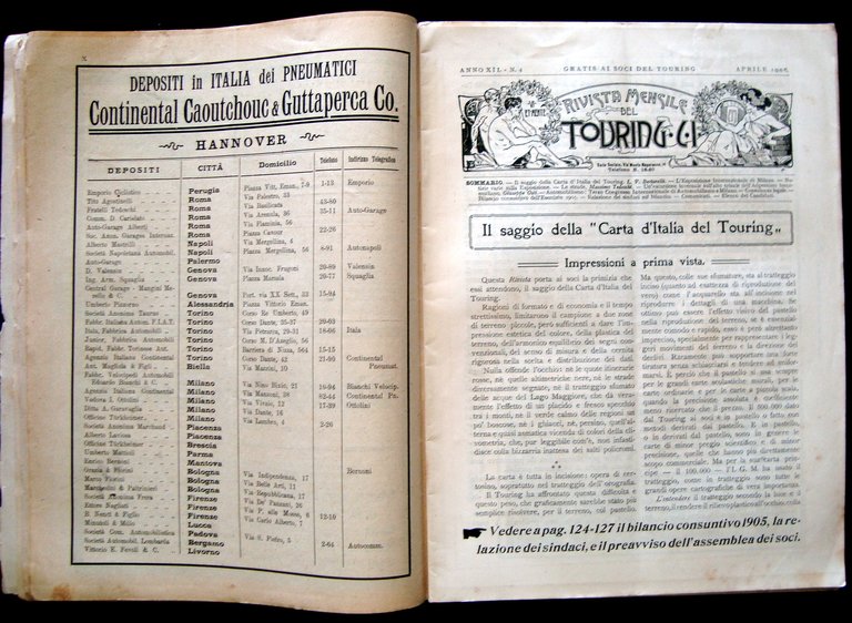 Turing Club Italiano rivista 1906 Anno XII n 4 Aprile …