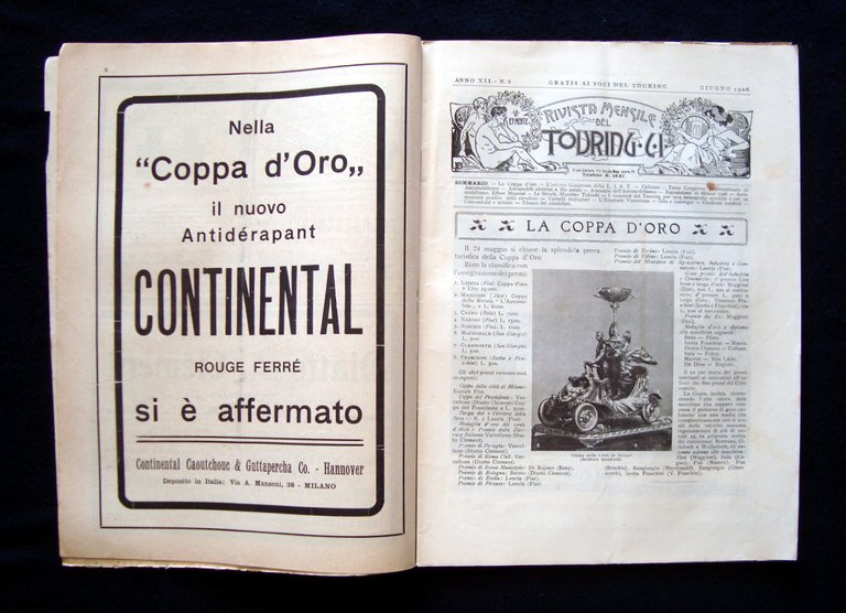 Turing Club Italiano rivista 1906 Anno XII n 6 Giugno …