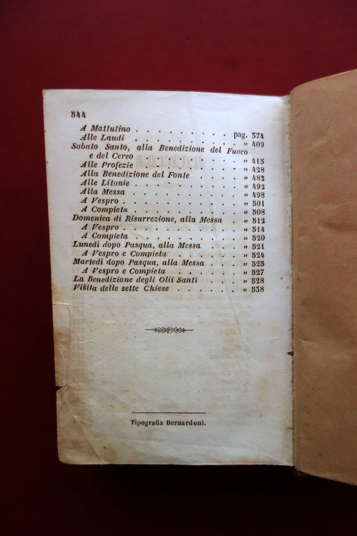 Uffizio della Settimana Santa Versione Italiana di Monsignor Martini 1846