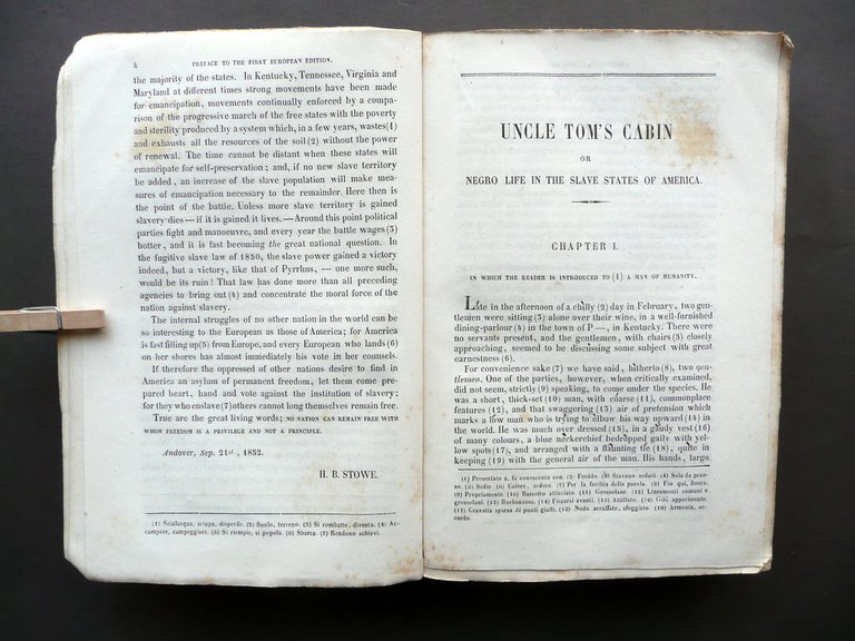 Uncle Tom's Cabin Harriet Beecher Stowe Millhouse Milan 1853 Note …