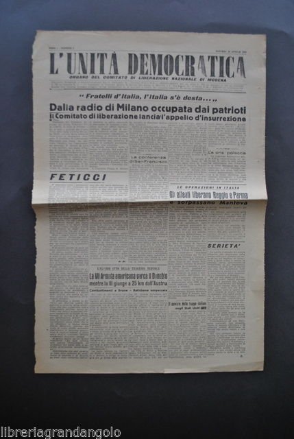 Unit‡ Democratica Resistenza Liberazione Radio Milano Alleati Reggio Parma 1945
