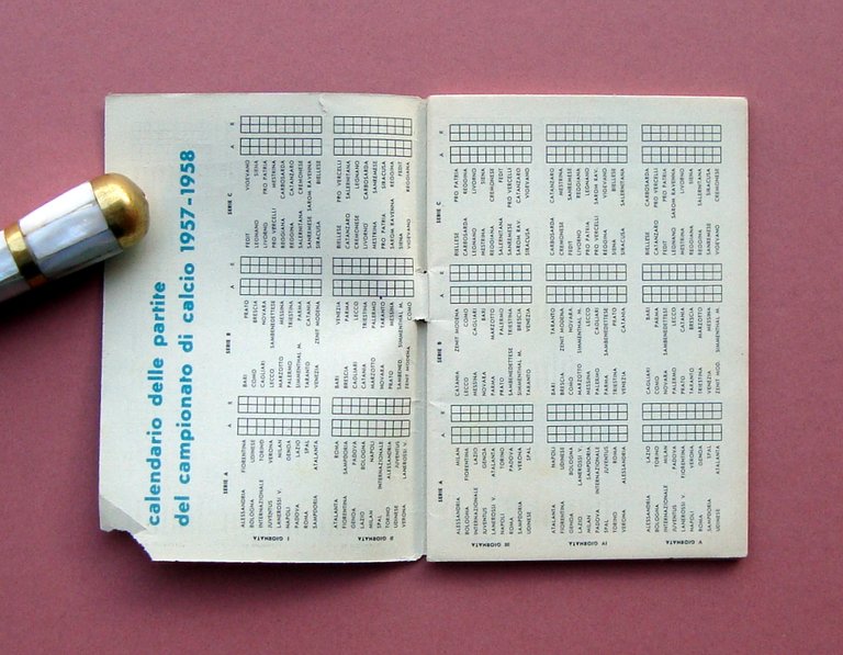 Vademecum dello Sportivo 1957 58 pubblicit‡ Motta partite calcio | Immagine Gallery 2