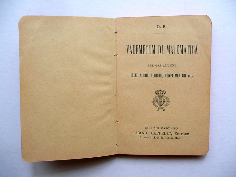 Vademecum di Matematica per gli Alunni delle Scuole Tecniche Cappelli …