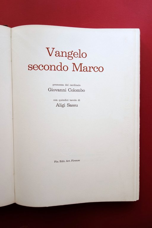 Vangelo Secondo Marco con 15 Tavole di Aligi Sassu Fin. …