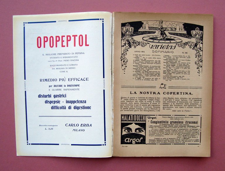 Varietas Anno XII n 135 Luglio 1915 I Nostri Soldati …
