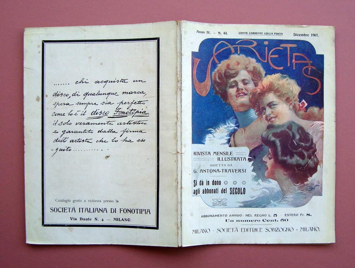 Varietas N 44 Dicembre 1907 Carta Leopoldo Il miele delle …