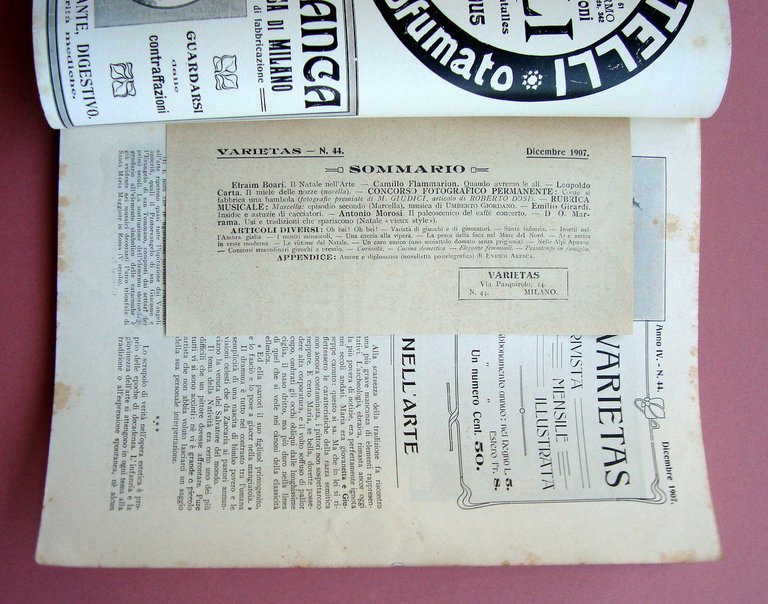 Varietas N 44 Dicembre 1907 Carta Leopoldo Il miele delle …