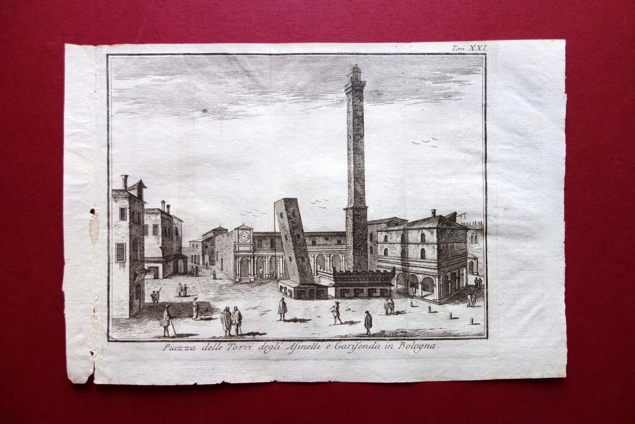 Veduta Piazza delle Torri degli Asinelli e Garisenda Bologna Salmon …