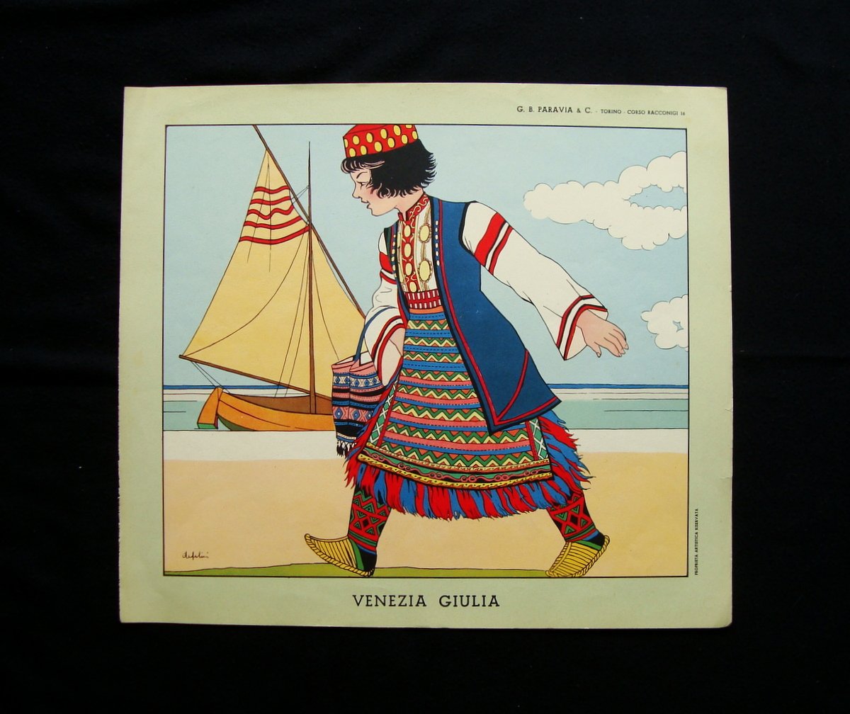 Venezia Giulia Stampa Costume Regionale Tradizionale De Felici Jandolo anni …