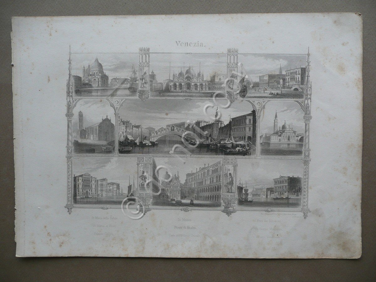 Venezia Ponte di Rialto Vedute Multiple Fesca Lloyd Austriaco Trieste … | Immagine principale