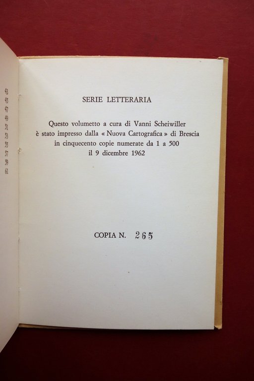 Vera Gherarducci Le Giornate Bianche Scheiwiller Milano 1962 Autografo a …