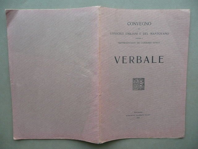 Verbale Convegno Dei Consorzi Emiliani E Del Mantovano Veneto Bologna … | Immagine principale