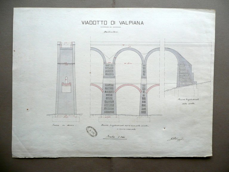 Viadotto di Valpiana 2 Tavole Particolari Coppi Massa Marittima 1892 … | Immagine Gallery 2