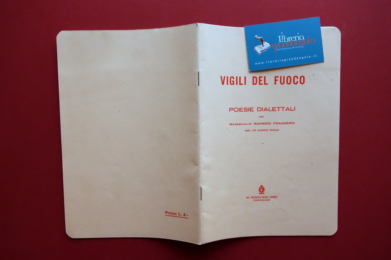 Vigili del Fuoco Poesie Dialettali Raniero Franzero 73∞ Corpo Roma … | Immagine principale