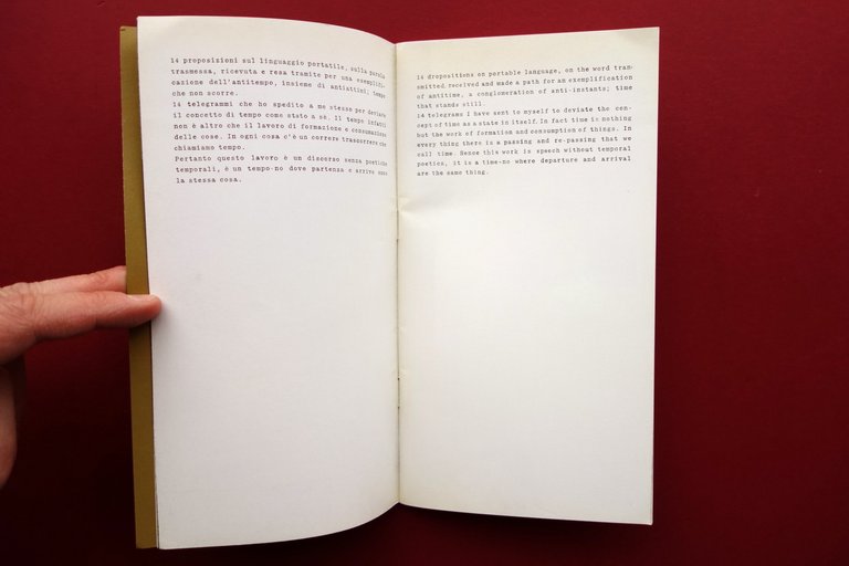 Vincenzo Agnetti Documenti Martano/Due Torino Aprile 1972 Poesia Visiva Arte