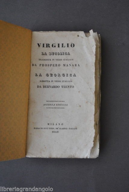 Virgilio Bucoliche Manara Bucolica Trento Georgica Classici Italiani 1848
