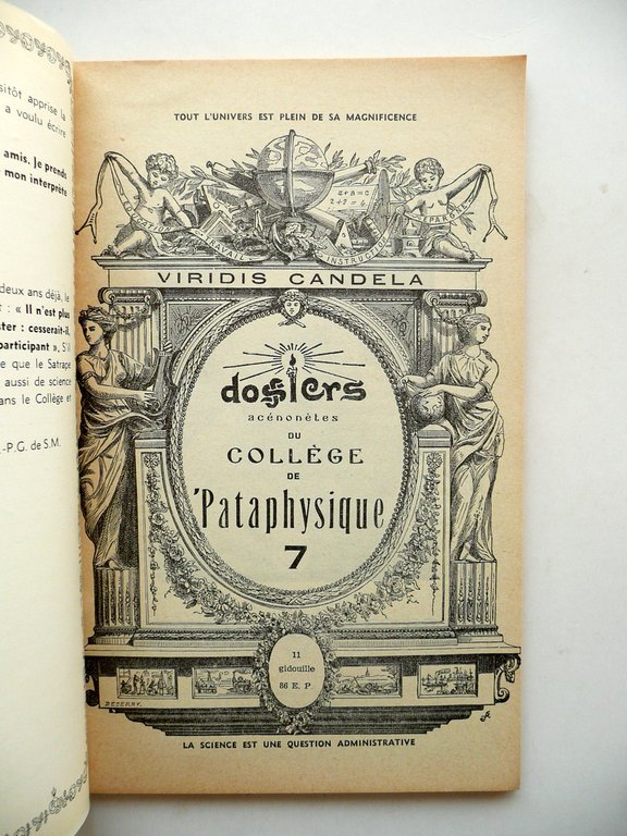 Viridis Candela College Pataphysique Dossier 7 Ex Libris Piero Chiara …