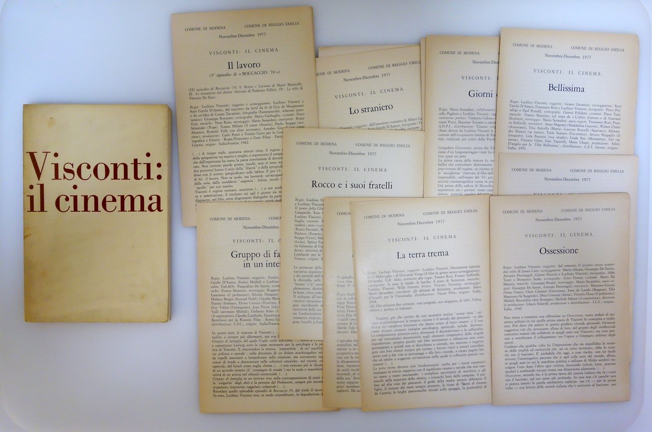 Visconti: il Cinema Catalogo Critico Modena Reggio Emilia 1977 16 …