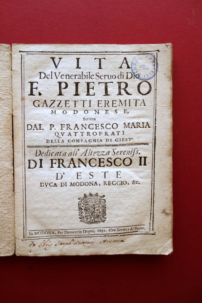 Vita del Venerabile Servo di Dio F. Pietro Gazzetti Eremita …
