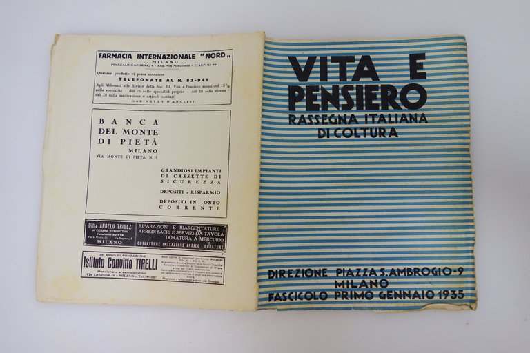 VITA E PENSIERO 1935 ANNATA COMPLETA 12 NN. CON 3 …
