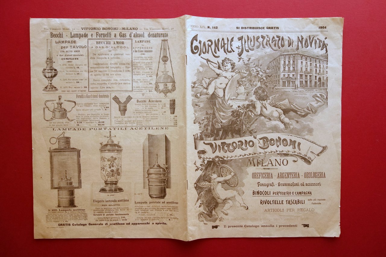 Vittorio Bonomi Milano Catalogo Fonografi Grammofoni Rivoltelle Binocoli 1904 | Immagine principale