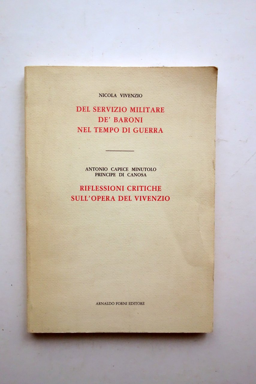 Vivenzio del Servizio Militare dei Baroni Minutolo Riflessioni sul Vivenzio …