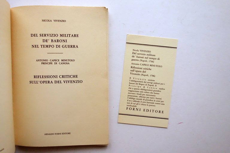 Vivenzio del Servizio Militare dei Baroni Minutolo Riflessioni sul Vivenzio …