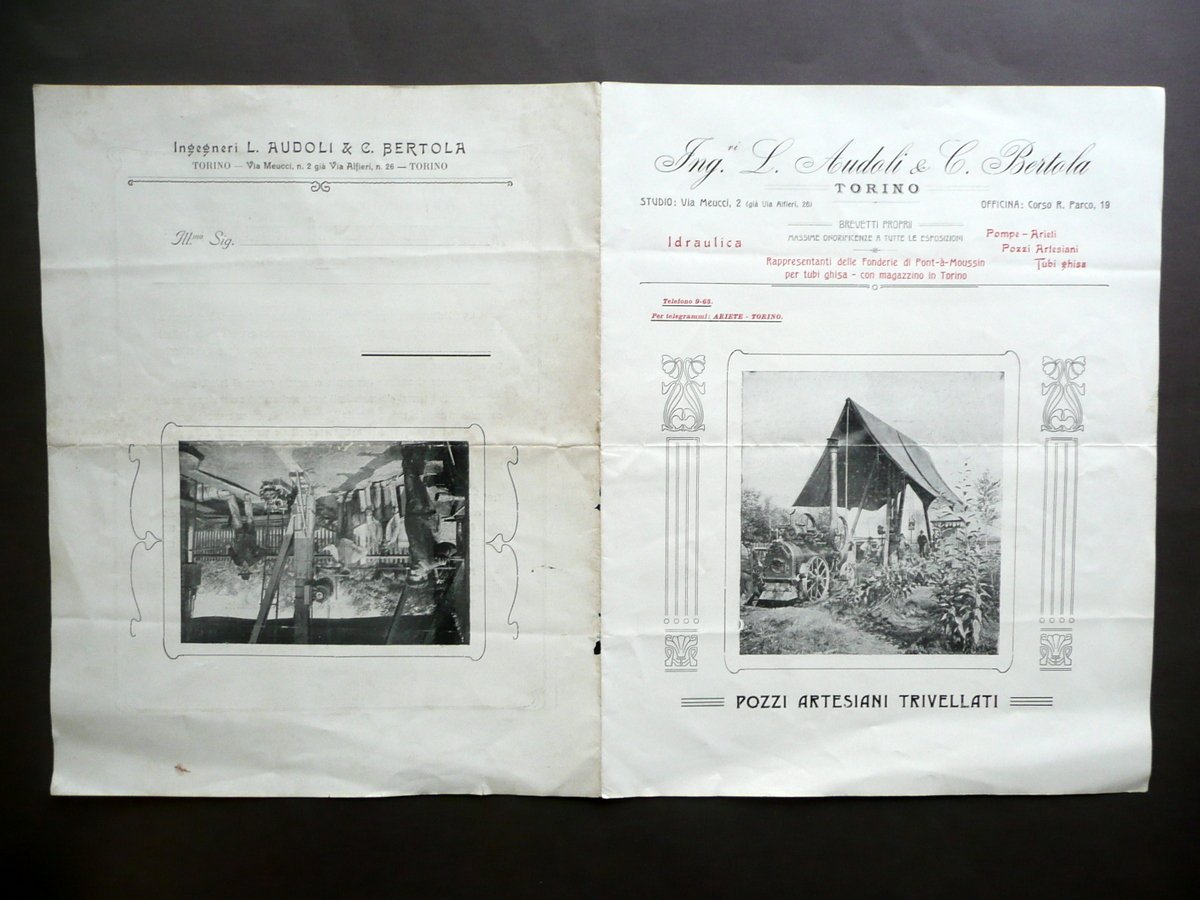Volantino Audioli e Bertola Torino Pozzi Artesiani Trivellati Pompe Primo … | Immagine principale