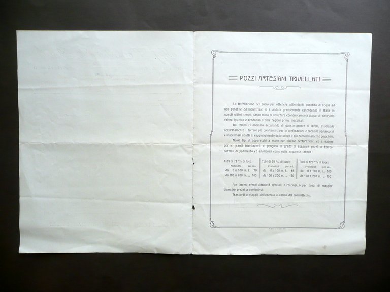 Volantino Audioli e Bertola Torino Pozzi Artesiani Trivellati Pompe Primo … | Immagine Gallery 2