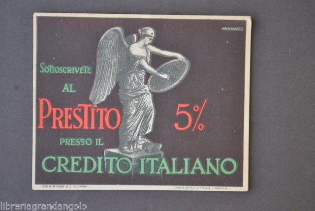 Volantino Banca Credito Italiano Sottoscrizione Prestito Nanni Ricordi 1910