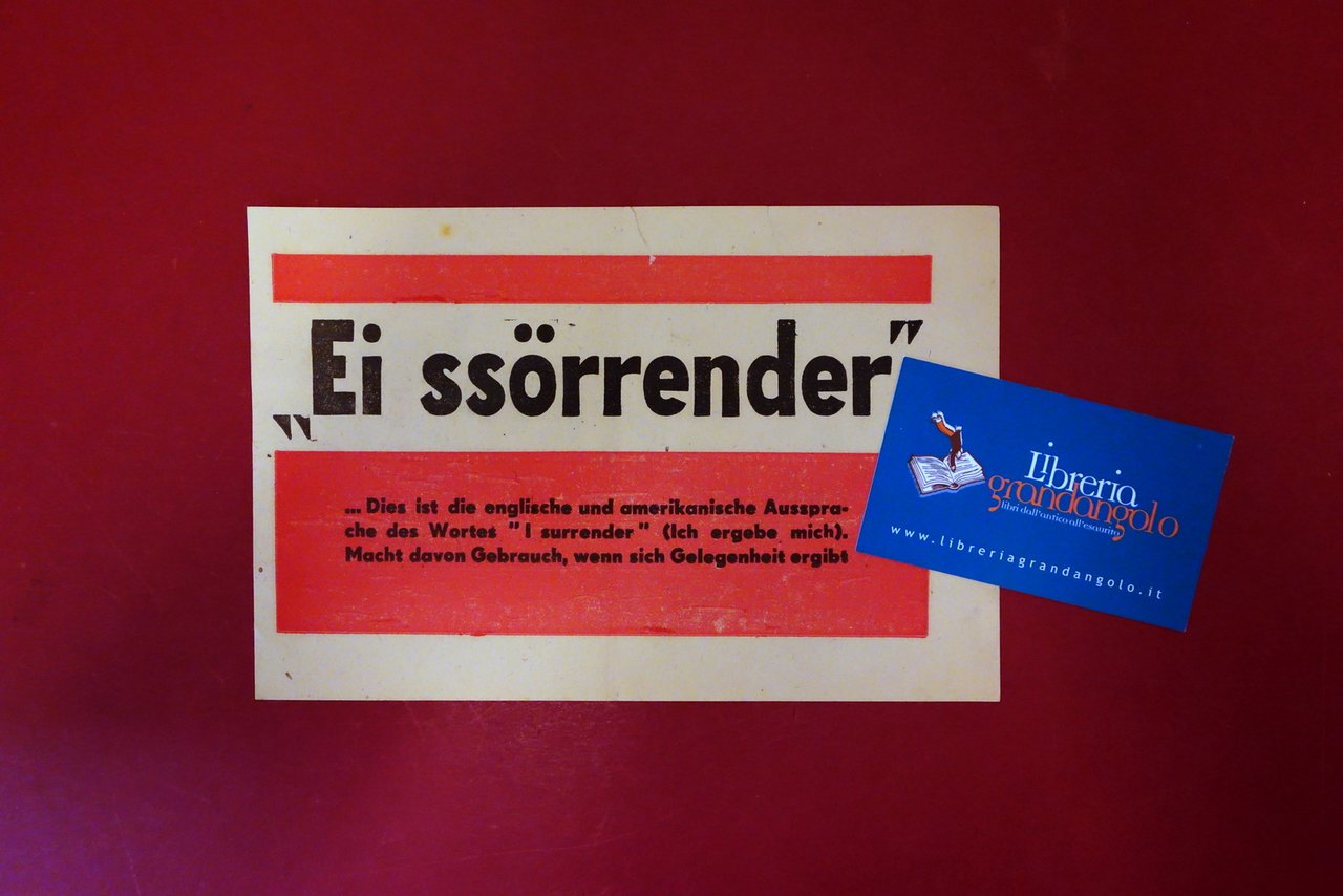 Volantino Propaganda RSI WW2 Ei Sorrender I Surrender T/93 Raro | Immagine principale