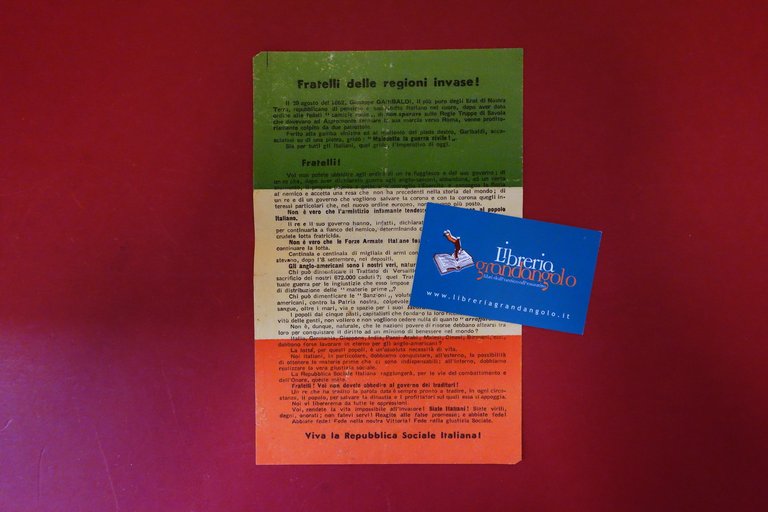 Volantino Propaganda RSI WW2 Viva La Repubblica Sociale Italiana Tricolore … | Immagine Gallery 1