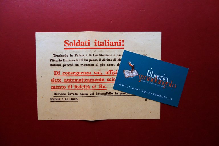 Volantino WW2 RSI Soldati Italiani Tenete Fede al Duce Raro