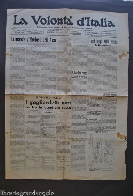 Volont‡ Italia Imperialismo Volontarismo Asse Scopi Anglo 1941