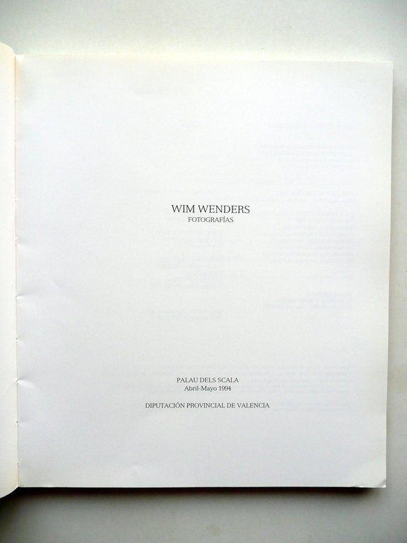 Wim Wenders Fotografias Palau Desl Scala 1994 Valencia Catalogo Fotografia | Immagine Gallery 3