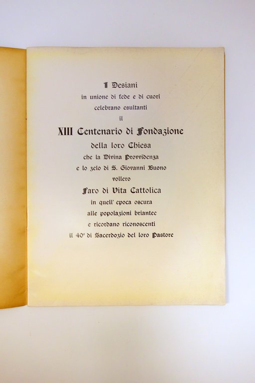 XIII CENTENARIO FONDAZIONE CHIESA DESIO GIUGNO 1952
