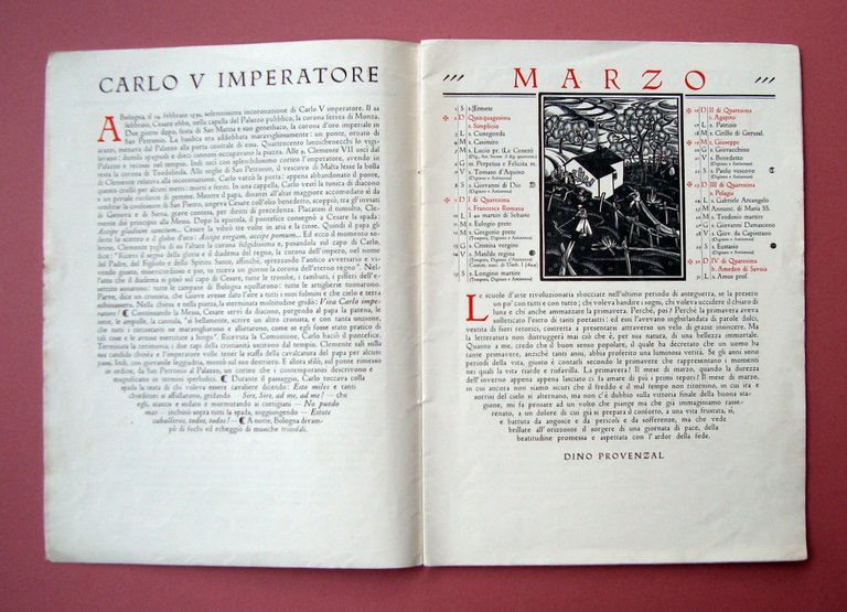 Xilografie originali Aldo Patocchi Calendario 1930 Provenzal Angelini