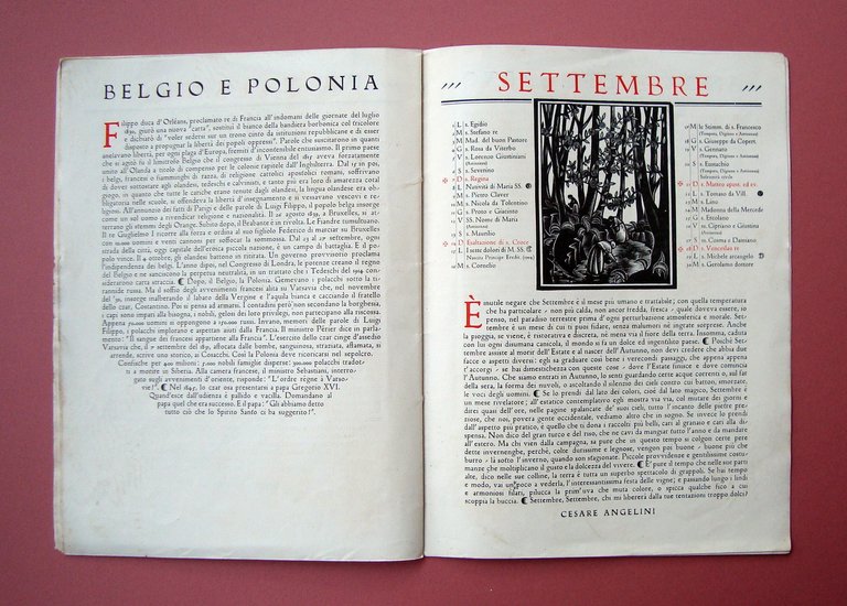 Xilografie originali Aldo Patocchi Calendario 1930 Provenzal Angelini