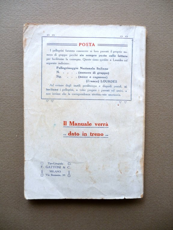 XXI Pellegrinaggio Nazionale a Lourdes Aprile 1912 Piccola Guida Religione | Immagine Gallery 2