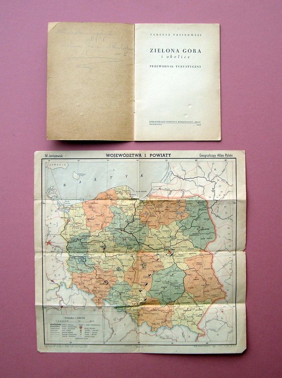 Zielona Gora 1953 libretto turistico + cartina a colori Polonia …