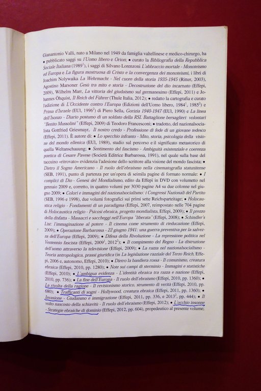 ZOG Governi di Occupazione Ebraica Gianantonio Valli Effepi 2013