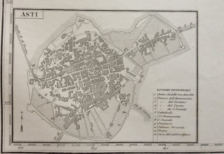 Zuccagni Orlandini Acquaforte Originale 1840 Atlante Alessandria Casale Asti