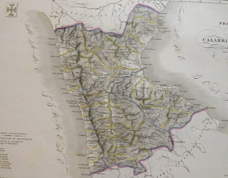 Zuccagni Orlandini Acquaforte Originale 1840 Atlante Calabria Citeriore | Immagine Gallery 3