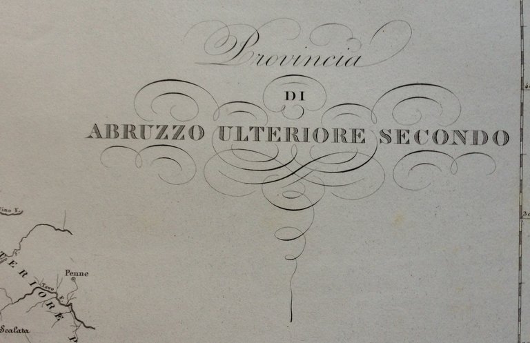 Zuccagni Orlandini Acquaforte Originale 1840 Atlante Geografico Abruzzo