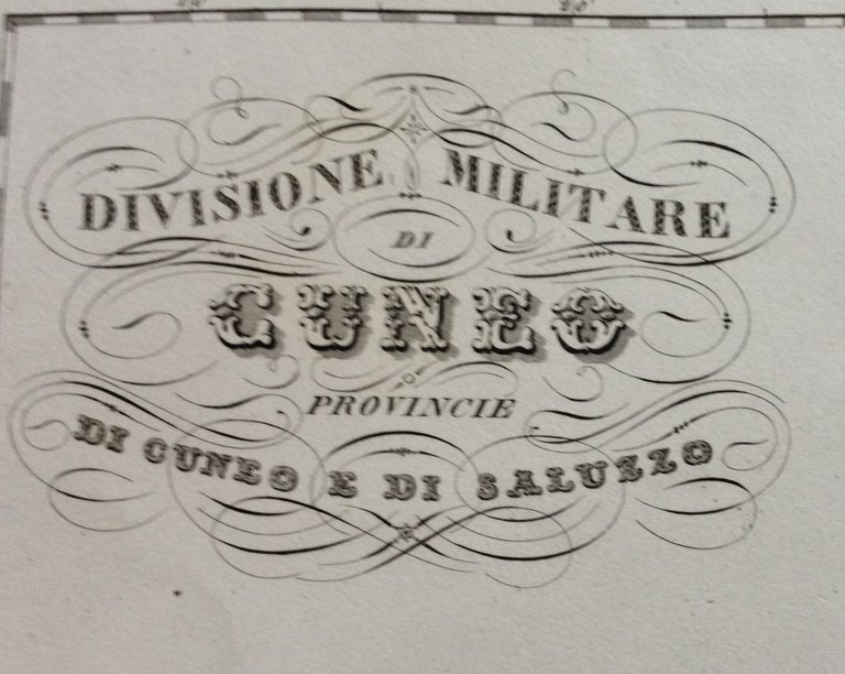 Zuccagni Orlandini Acquaforte Originale 1840 Atlante Geografico Cuneo Saluzzo