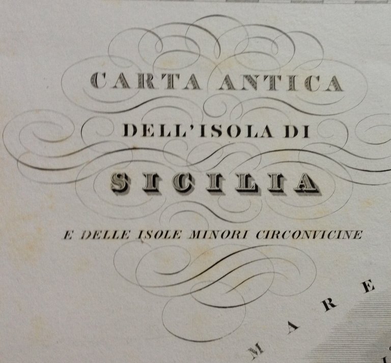 Zuccagni Orlandini Acquaforte Originale 1840 Atlante Geografico Isola di Sicilia